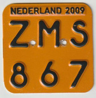 License Plate-nummerplaat-Nummernschild Moped-wheelchair Nederland-the Netherlands 2009 - Placas De Matriculación