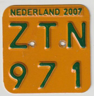 License Plate-nummerplaat-Nummernschild Moped-wheelchair Nederland-the Netherlands 2007 - Plaques D'immatriculation