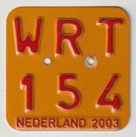 License Plate-nummerplaat-Nummernschild Moped-wheelchair Nederland-the Netherlands 2003 - Plaques D'immatriculation