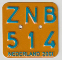 License Plate-nummerplaat-Nummernschild Moped-wheelchair Nederland-the Netherlands 2001 - Plaques D'immatriculation