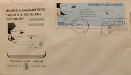 A) 1982, ARGENTINA, CREATION OF THE POLITICAL AND MILITARY COMMANDANCE OF THE MALVINAS ISLANDS, FDC, LINIERS PHILATELIC - Lettres & Documents