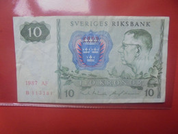 SUEDE 10 KRONOR 1987 Circuler - Svezia