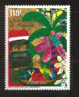 Polynésie 1997 N° 554 ** Noël, Enfants, Père Noël, Tiki, Pirogue, Cœur, Amour, Cadeau, Dessin, Terminale Lycée Pomaré IV - Neufs