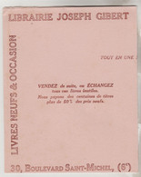 BUVARD DOUBLE PAPETERIE - Librairie Joseph GIBERT 30 Boulevard Saint Michel PARIS 6° - Papeterie