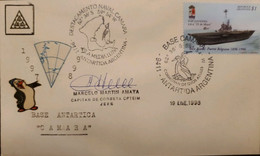 A) 1998, ARGENTINA, AIRCRAFT CARRIER, PUERTO BELGRANO NAVAL BASE, ANTARCTICA, MEDIALUNA ISLAND, XF - Covers & Documents