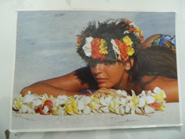 Cartolina Viaggiata "La Femme Et Le Fleur Partie Du Mythe De La Tahitienne" 1989 - Polynésie Française