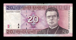 Lituania Lithuania 20 Litu 2001 Pick 66 Bc/Mbc F/Vf - Lithuania