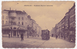 Bruxelles - Boulevard Maurice Lemonnier - Tram - Au Verso Publicité Cartes Pstales M. Moorthamers - Vervoer (openbaar)