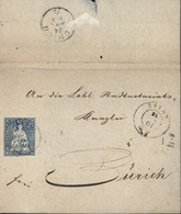 Suisse Helvetia Assise Non Dentelé YT N° 27 CAD Evron ?? 21 JANV 61 Arrivée Zurich 24 1 61 Bande - Covers & Documents