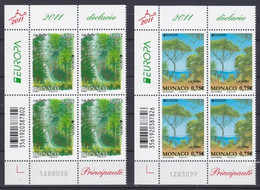 Europa Cept - 2011 - Monaco - Block Of 4 Set With Corner - (Forest) ** MNH - 2011