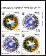 Europa Cept - 2011 - Ukraina, Ukraine - Block Of 4 Set With Corner (Forest) ** MNH - 2011