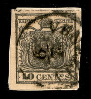 Antichi Stati Italiani - Lombardo Veneto - 1850 - 10 Cent (2g) Con Tratto Tipografico Sul Margine E Difetto Di Stampa Su - Sonstige & Ohne Zuordnung