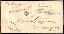 Antichi Stati Italiani - Modena - Castellamare + Di R. Servizio + S.F. (P.ti 11) Tutti In Azzurro - Lettera Per Torre An - Other & Unclassified