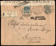 Regno - Vittorio Emanuele III - 1916 (7 Giugno) - Udine - Raccomandata Per Ginevra - Other & Unclassified