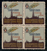 Regno - Posta Aerea - 1919 - Missione Di Vienna - Longhi 1001 - Vignetta In Quartina - Nuova Con Gomma Originale Integra - Other & Unclassified