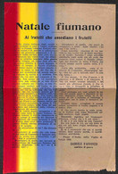 Regno - Aerogrammi - G. D'Annunzio - Natale 1920 - Fiume D' Italia - Volantino Tricolore - Autres & Non Classés