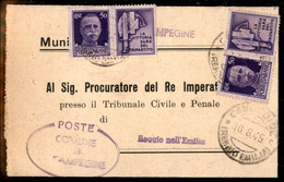 Regno - Propaganda Di Guerra - Propaganda - Due 50 Cent Milizia (12) Su Piego Da Campegine A Reggio Del 10.8.1945 - Autres & Non Classés