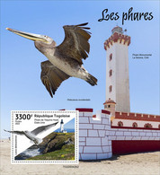 Togo  2022 Lighthouses. Pelicans. (342b2) OFFICIAL ISSUE - Pelikane