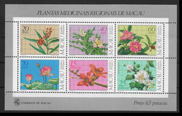 Macao Macau 1983 Yvert Bloc 1 ** Plantes Medicinales MNH - Blocchi & Foglietti