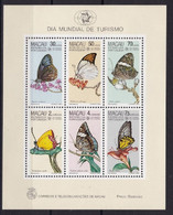 Macao Macau 1985 Yv. Bloc 3 ** Journée Mondiale Du Tourisme  Papillons Butterflies Farfalle Schmetterlinge Mariposas MNH - Hojas Bloque
