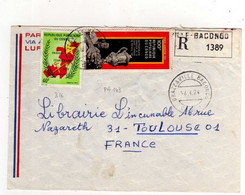 Lettre Recommandée , Registered Cover Du 06/04/74 De Brazzaville Bacongo Pour La France , Timbres 316 , Aérien 143 - Oblitérés