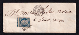 FRANCE 1851 - YT 4 Sur Lettre De Valence à Sens-sur-Yonne, Oblit. Grille - 1849-1850 Ceres