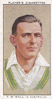 49 Tim Wall, South Australia - Cricketers 1934  - Players Original Cigarette Card - Sport - Player's