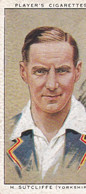 26 H Sutcliffe, Yorkshirea - Cricketers 1934  - Players Original Cigarette Card - Sport - Player's