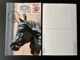 France 2022 YT 5437A Carte Maximum Card Surchargé Moulins Allier Salon Timbres Passions Licorne Unicorn Einhhorn - 2020-…