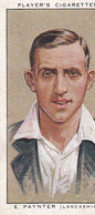 22 Edward Paynter, Lancashire  - Cricketers 1934  - Players Original Cigarette Card - Sport - Player's