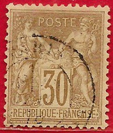 France N°69 Sage 30c Brun Clair (type I N Sous B) 1876 O - 1876-1878 Sage (Type I)