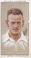 W Keeton, Nottinghamshire  - Cricketers 1934  - Players Original Cigarette Card - Sport - Player's