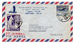 CHILI --1960--SANTIAGO  Pour NANTERRE-92 (France )  , Timbres  Sur Lettre...cachet - Chili