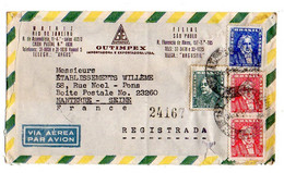 BRESIL --1963--lettre Recommandée  SAO PAULO  Pour NANTERRE-92 (France )  , Timbres  Sur Lettre...cachet - Storia Postale