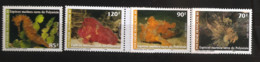 Polynésie 1999 N° 580 / 3 ** Poissons, Poisson-de-feu, Hippocampe, Crapaud, Feuille, Rascasse, Grenouille, Taenianotus - Neufs