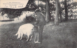 CPA Thèmes - Agriculture - En Périgord - Deux Chercheurs De Truffes En Arrêt - 1928 - Animée - Cochon - Panier - Andere & Zonder Classificatie
