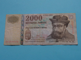 2000 Kétezer FORINT - 2013 - MAGYAR Nemzeti Bank ( For Grade, Please See Scans ) Circulated ! - Hungría