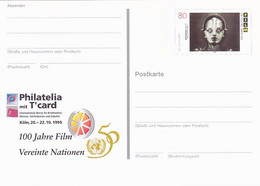 UNITED NATIONS ANNIVERSARY PHILATELIC EXHIBITION, FILM, PC STATIONERY, ENTIER POSTAL, 1995, GERMANY - Postcards - Mint