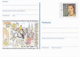 SINDELFINGEN PHILATELIC EXHIBITION, PAINTING, PC STATIONERY, ENTIER POSTAL, 1996, GERMANY - Postkaarten - Ongebruikt