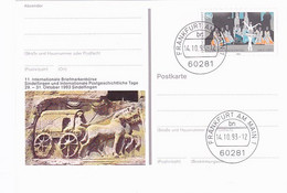 SINDELFINGEN PHILATELIC EXHIBITION, ARCHAEOLOGY, SWAN'S LAKE BALLET, PC STATIONERY, ENTIER POSTAL, 1993, GERMANY - Postcards - Used