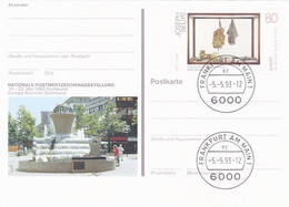 DORTMUND EUROPA FOUNTAIN, PAINTING, PC STATIONERY, ENTIER POSTAL, 1993, GERMANY - Postcards - Used