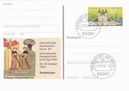 SINDELFINGEN PHILATELIC EXHIBITION, FULDA TOWN, PC STATIONERY, ENTIER POSTAL, 1994, GERMANY - Postcards - Used