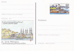 KOBLENZ PHILATELIC EXHIBITION, MONUMENT, PC STATIONERY, ENTIER POSTAL, 1992, GERMANY - Postales - Nuevos