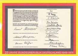 FEDERAL REPUBLIC ANNIVERSARY, PC STATIONERY, ENTIER POSTAL, 1974, GERMANY - Postales - Nuevos