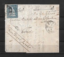 1854-1862 HELVETIA / STRUBEL (Ungezähnt) → Siegelbrief Von KRAUCHTHAL (kursiv Stempel) Nach BERN    ►SBK-23B4.Vb◄ - Briefe U. Dokumente