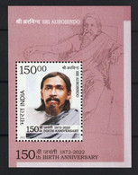 India 2022 150th. Anniversary Of Sri Aurobindo Miniature Sheet MS MNH - Nuevos