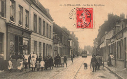 St Pol Sur Mer * La Rue De La République * Débit De Tabac Tabacs TABAC  * Enfants Villageois - Saint Pol Sur Mer