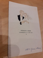 Menu Mariage à Pommérieux 57 Henri Martin Et Monique Dorvaux 4 Mai 1960 - Menus