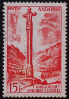 ANDORRE FR 1955 N°146 Oblitéré - 15F Rouge Croix Gothique Andorre-la-vieille - Used - Gebruikt