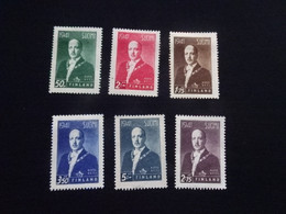 SK1079  - Set Mint  Hinged Finland - 1941   - Pres. Risto Ryti - Unused Stamps
